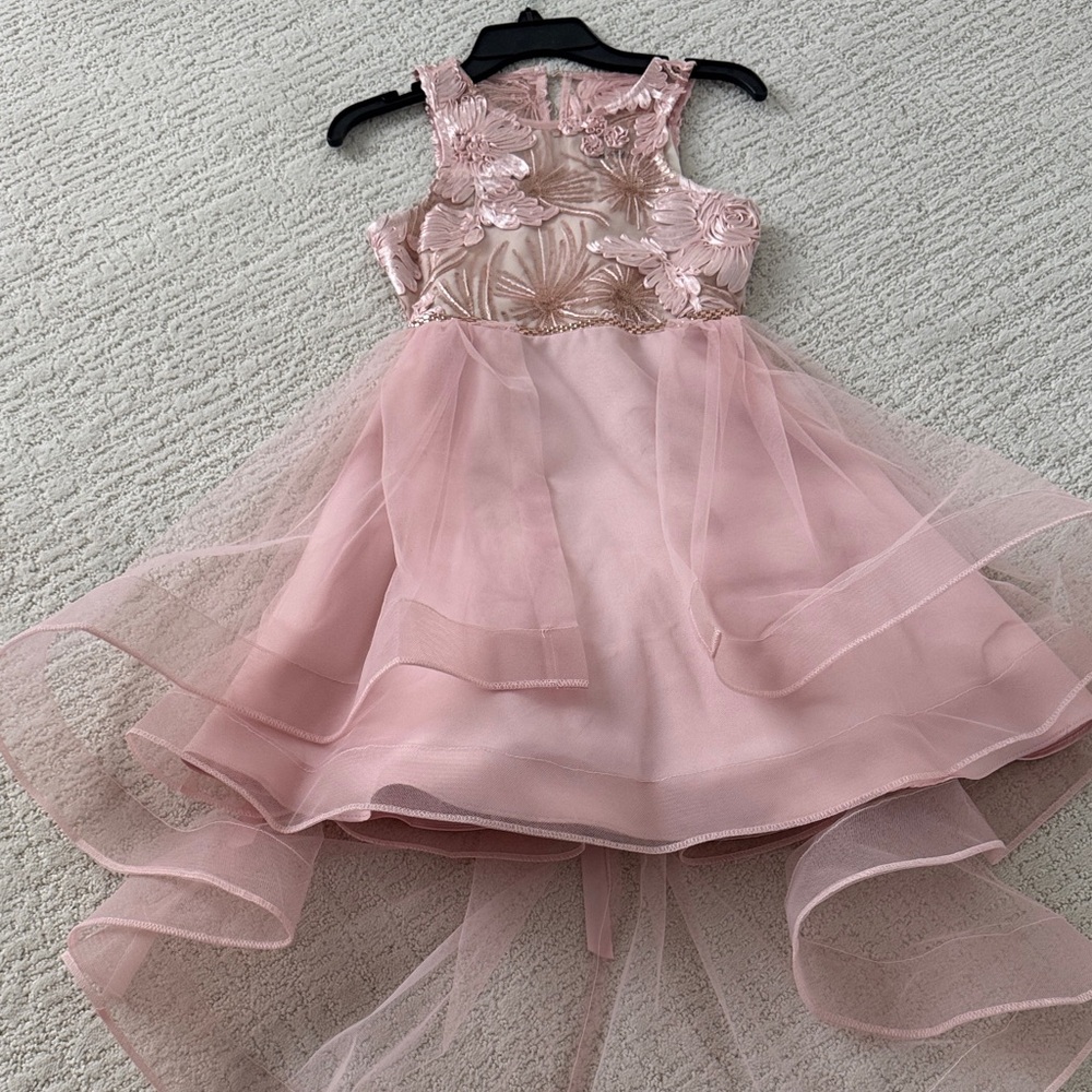 Rare Editions Pink Floral Lace Dress
